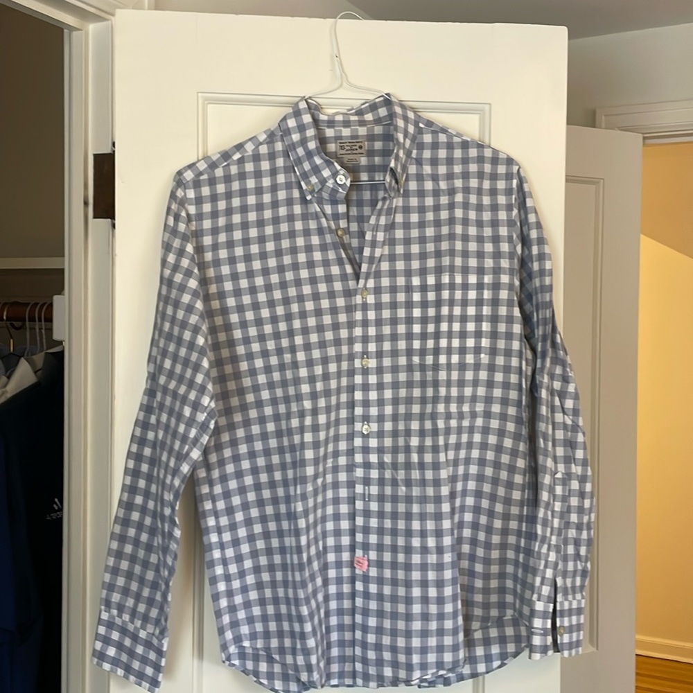 J Crew Cotton Gingham Button Down - image 1